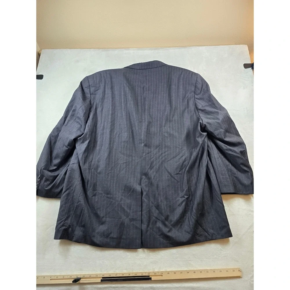 LRL Ralph Lauren Wool Suit Mens 58L 2 Piece Pants 50x31 Big Tall Gray Pinstripe